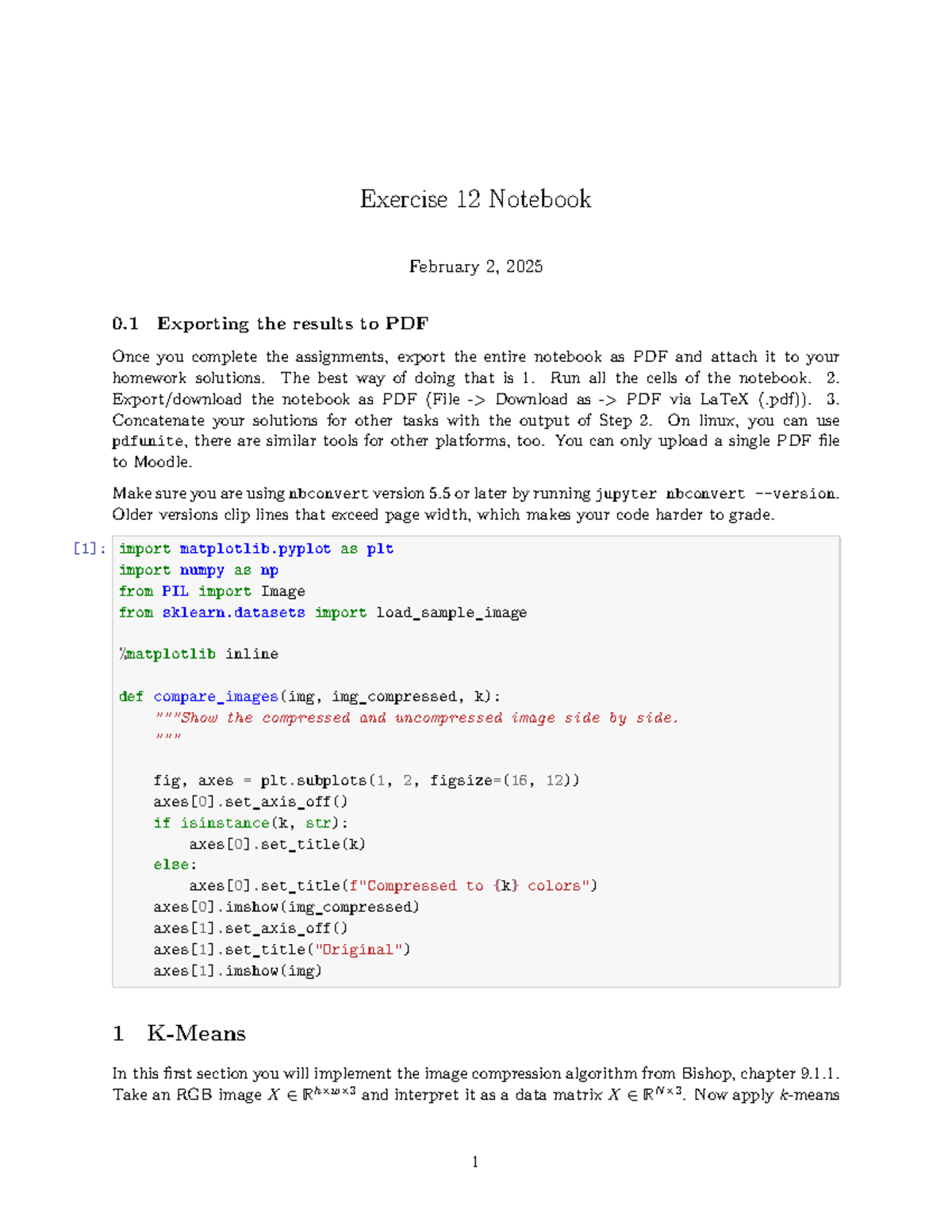Exercise 12 Notebook - coding assignmnet - Exercise 12 Notebook ...
