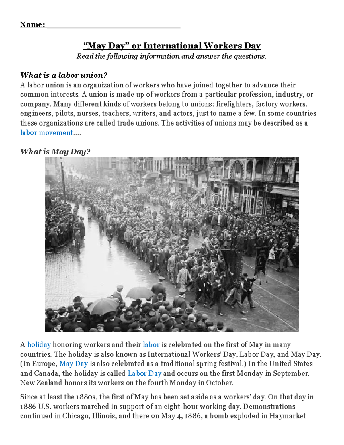 May Day: Understanding Labor Unions and Their Impact on Workers - Studocu