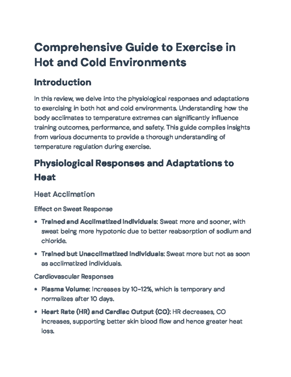 Comprehensive Guide to Exercise Physiology in Hot and Cold Environments ...
