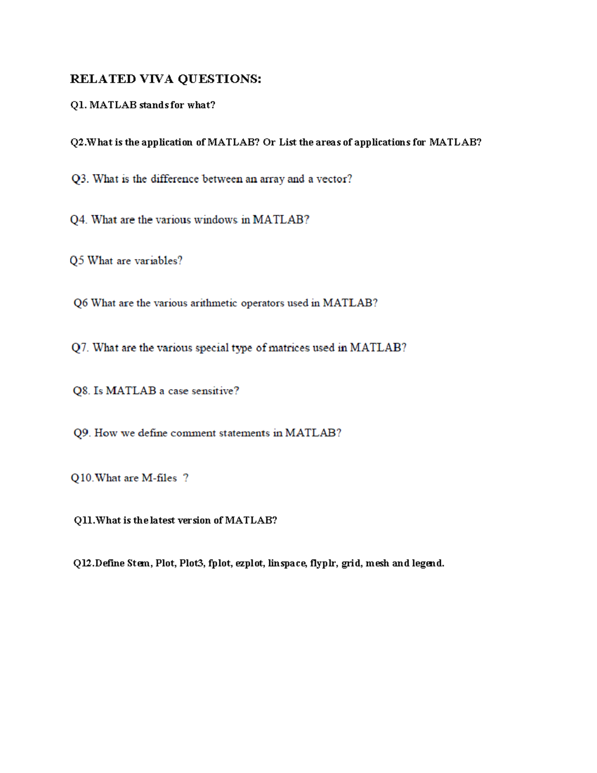 VIVA Questions for Digital Signal Processing (DSP) 126372451 - Studocu