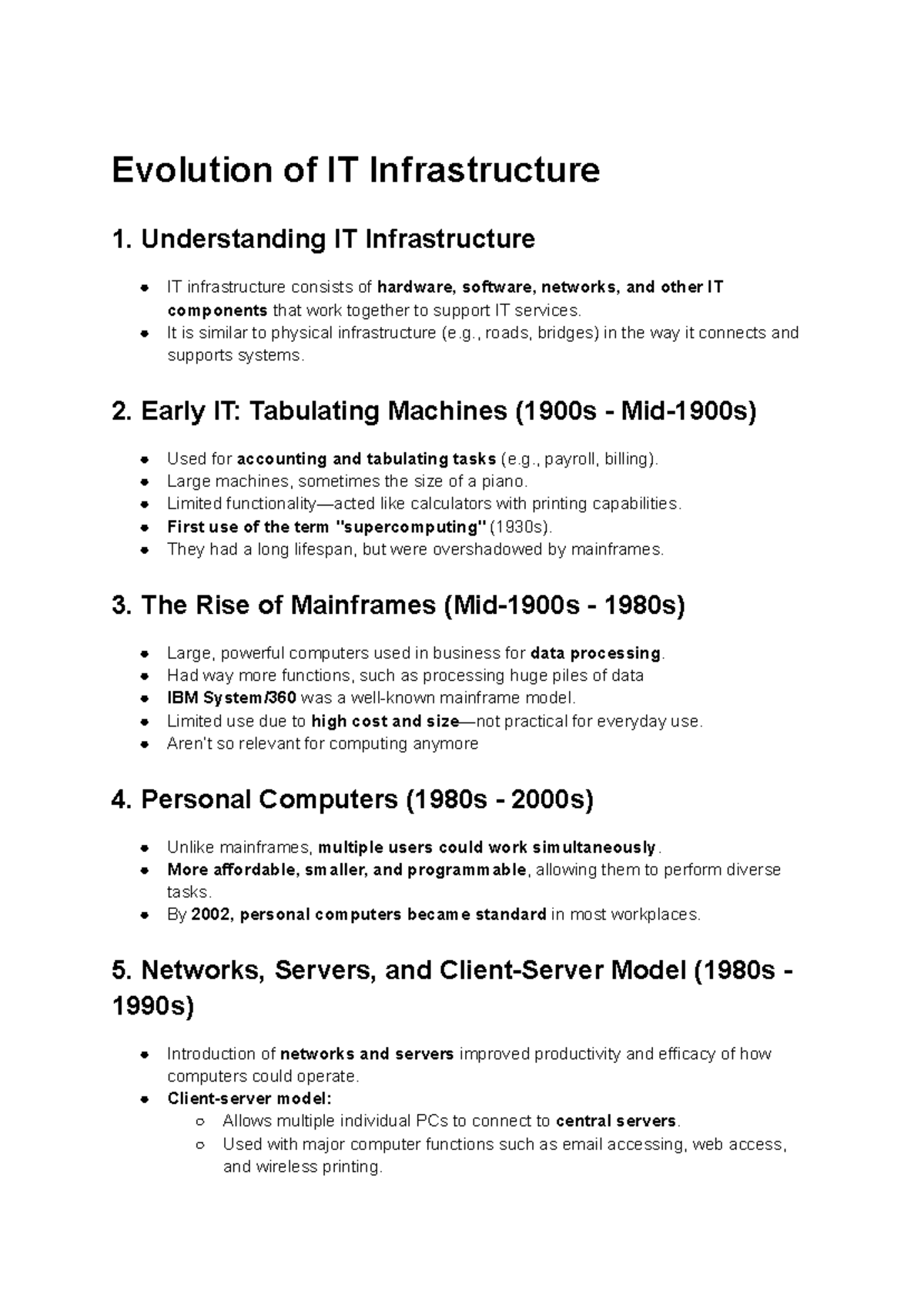Evolution of IT Infrastructure - Understanding IT Infrastructure IT ...