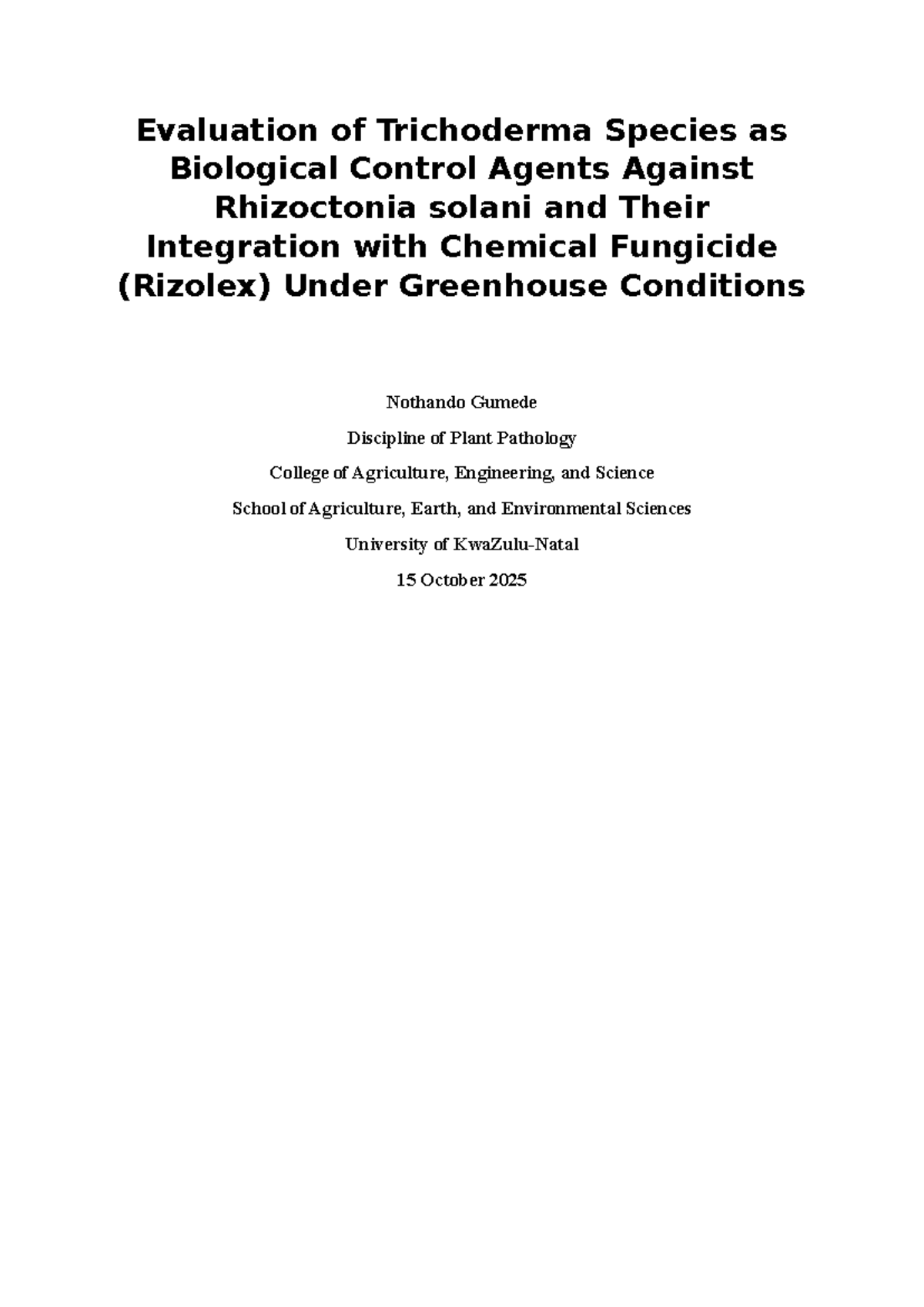 Evaluation of Trichoderma spp. as Biocontrol Agents vs. Rhizoctonia ...
