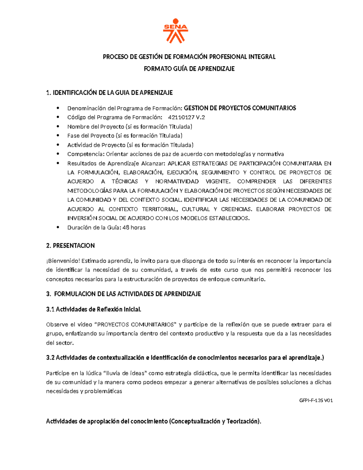 Guía de Aprendizaje 42110127: Gestión de Proyectos Comunitarios V.2 ...