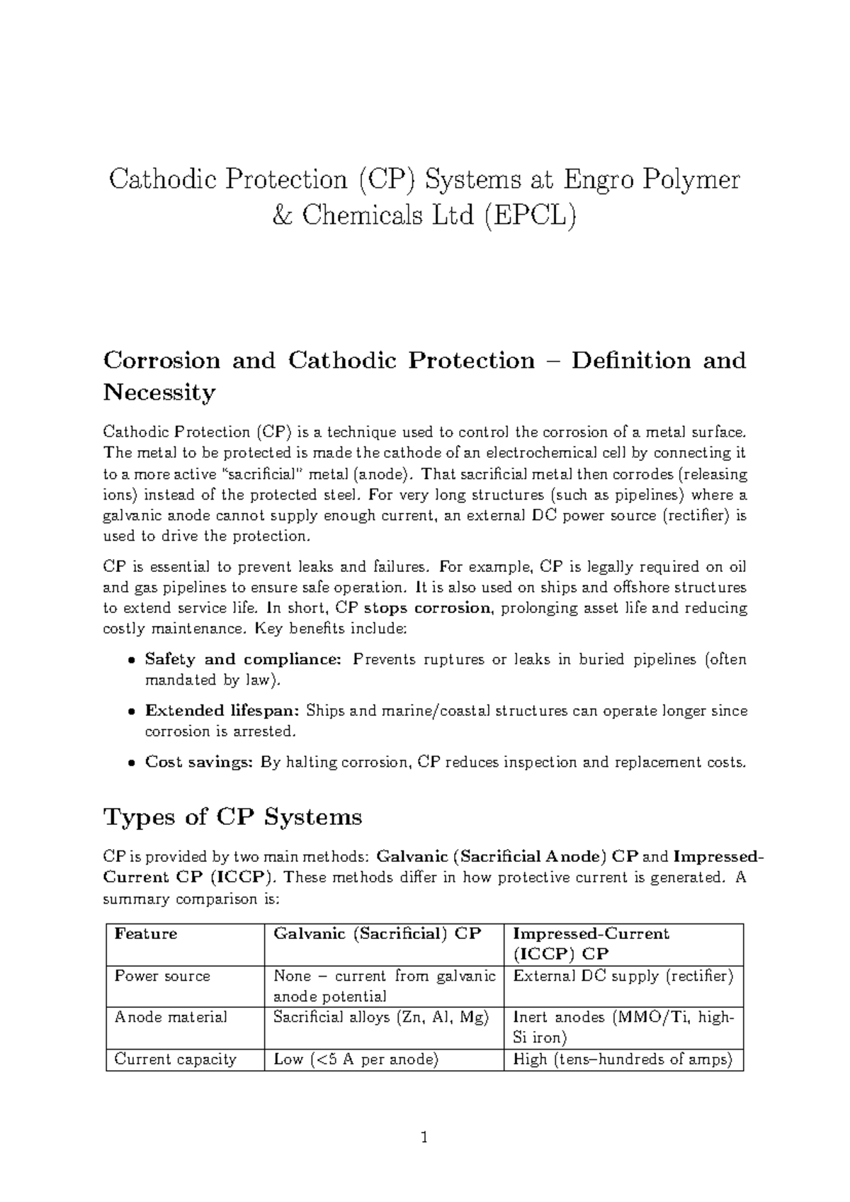 Cathodic Protection (CP) Systems Overview at EPCL: Methods & Best ...