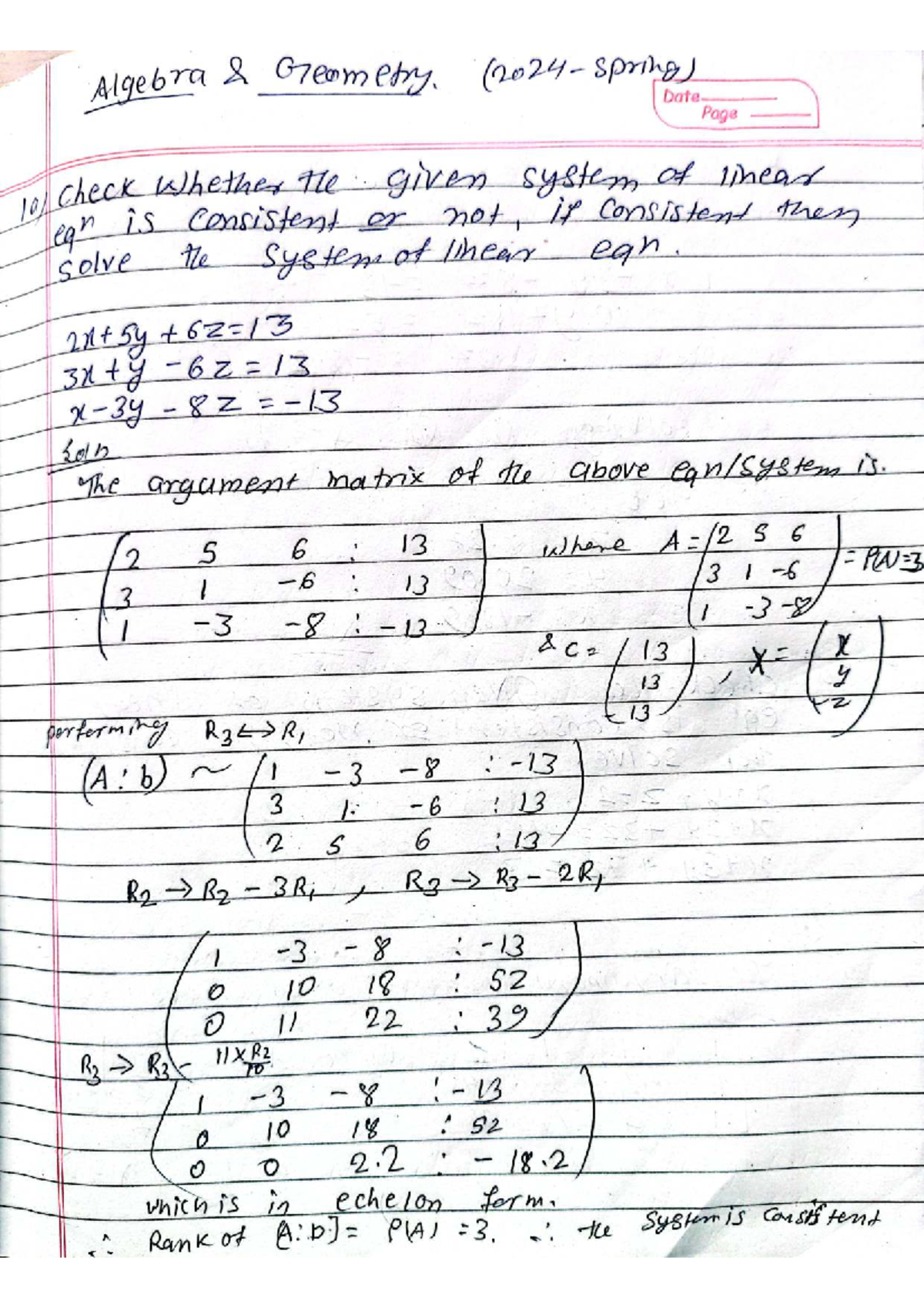 A&G QB - Algebra and Geometry Solutions for Linear Systems and ...