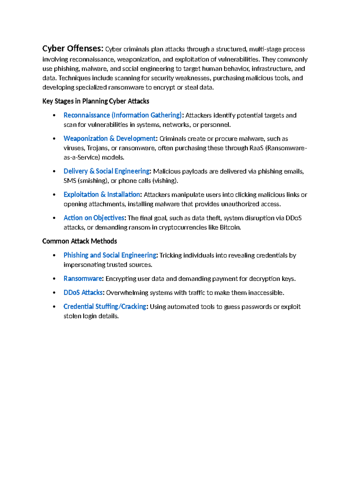 6. Cyber Offenses: Understanding the Cyber Kill Chain Process - Studocu