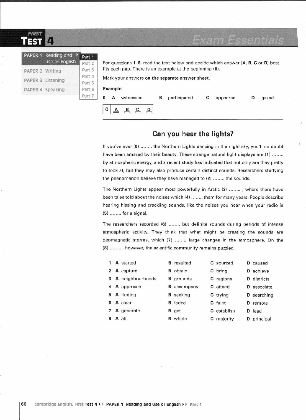 Cambridge English: First Test 4 - Exam Essentials Guide - Studocu