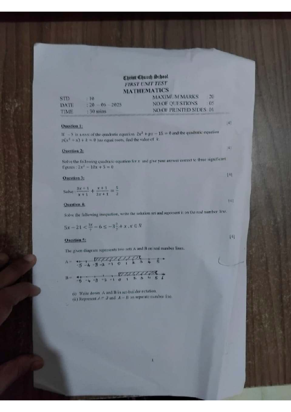 CCS Std 10 Mathematics First Unit Test 2025-2026 - Studocu