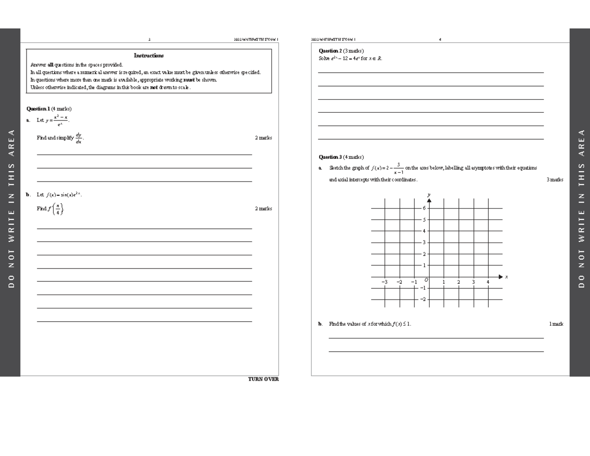 2023 MATHMETH EXAM 1 Practice Exam Questions and Solutions - Studocu