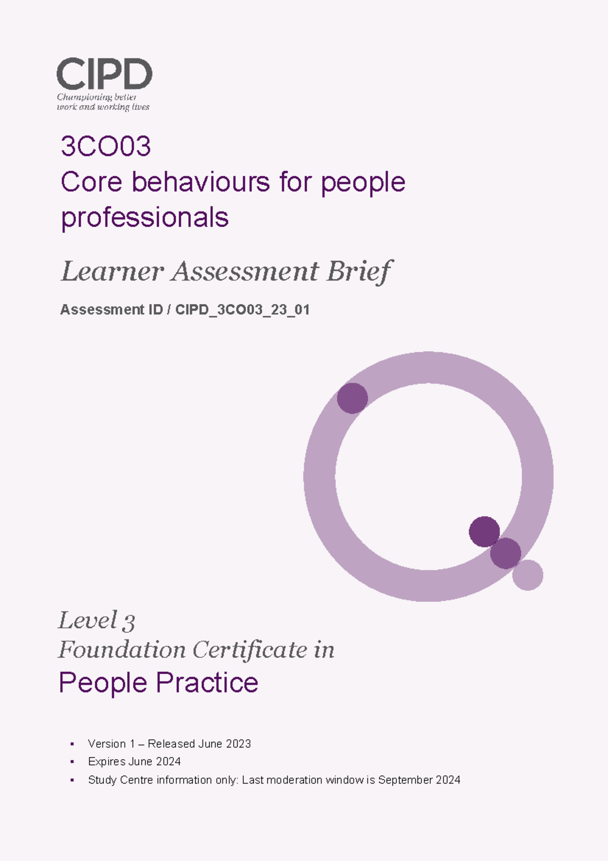 CIPD L3 CO03 2024 - Lecture Notes on Core Behaviours for People ...