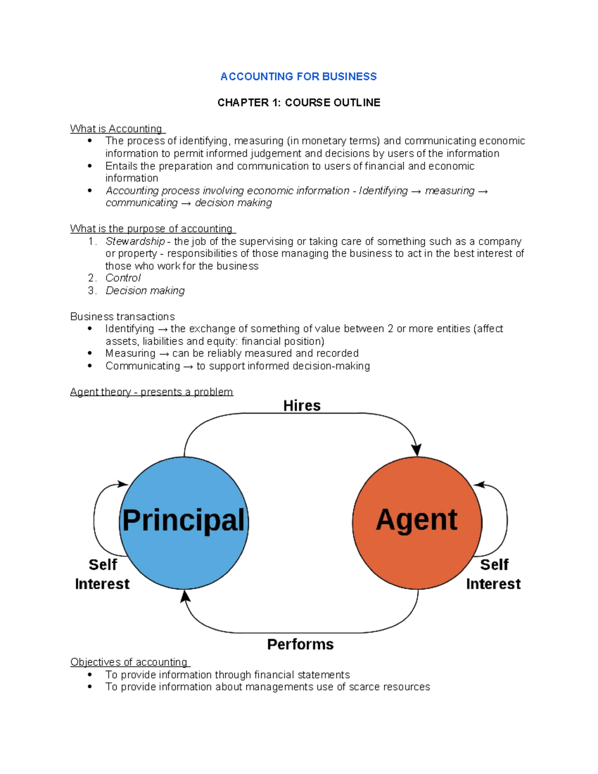 ACCT101: Accounting for Business - Chapter 1 Overview and Key Concepts ...