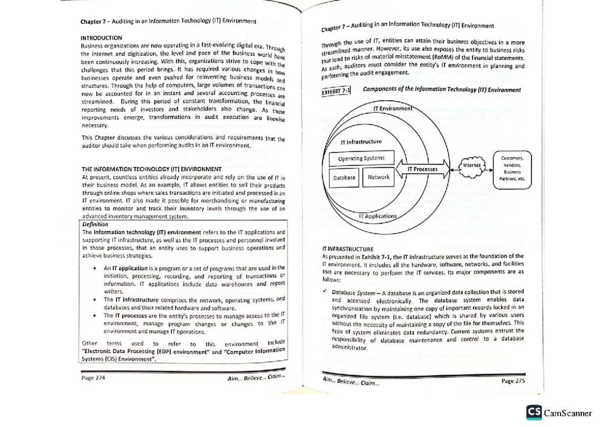 Chapter 7: Auditing in an IT Environment - Key Concepts and Risks - Studocu