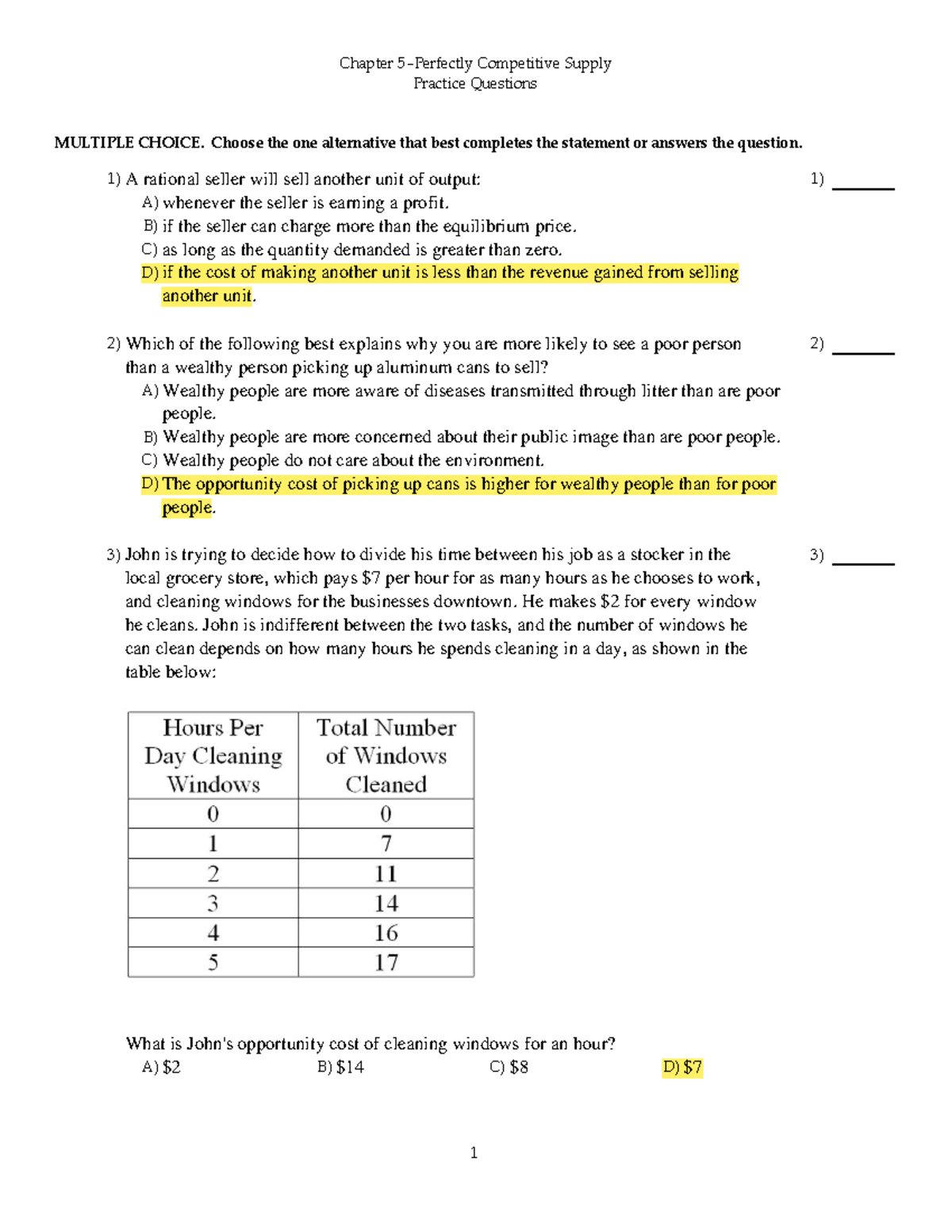 Chapter 6: Perfectly Competitive Supply - Microeconomics - Studocu