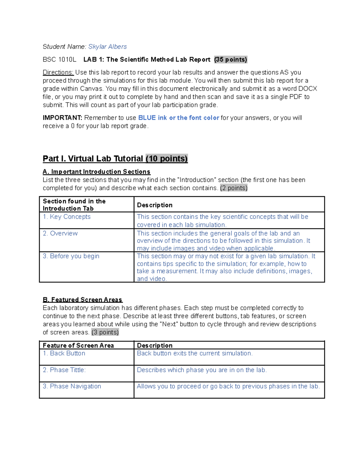 Scientific Method Lab Report