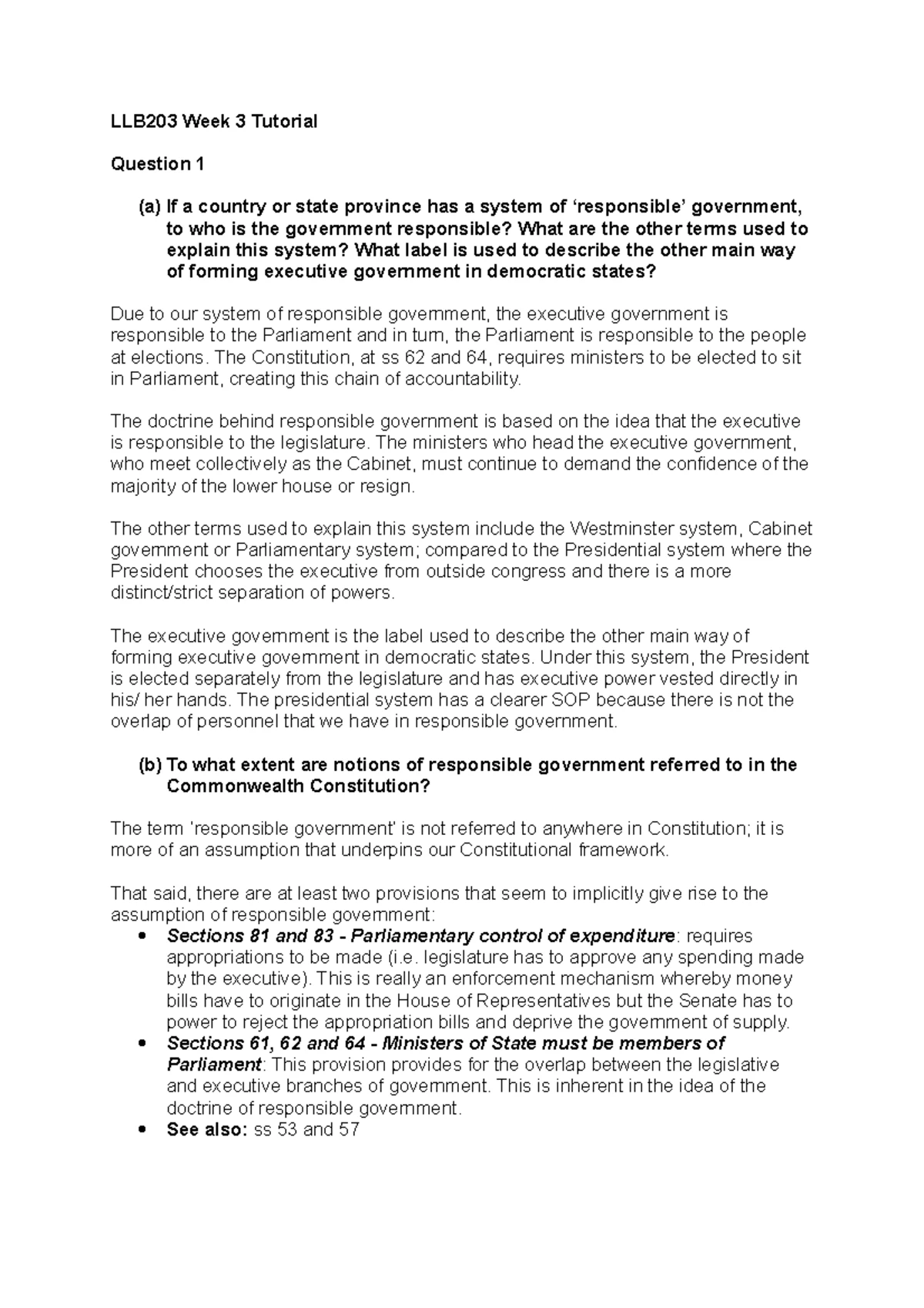 LLB203 Module 4 Tutorial Questions on International Powers Analysis ...
