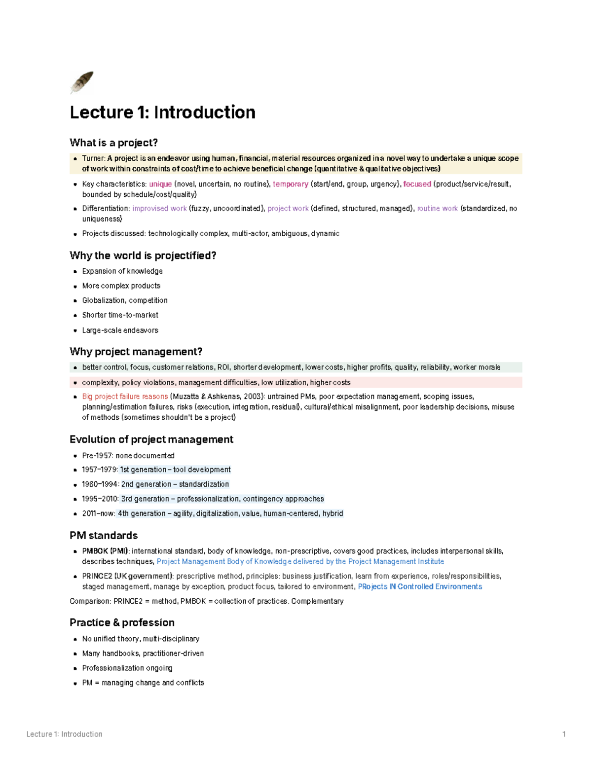 Lecture 1: Introduction to Project Management Concepts and Practices ...