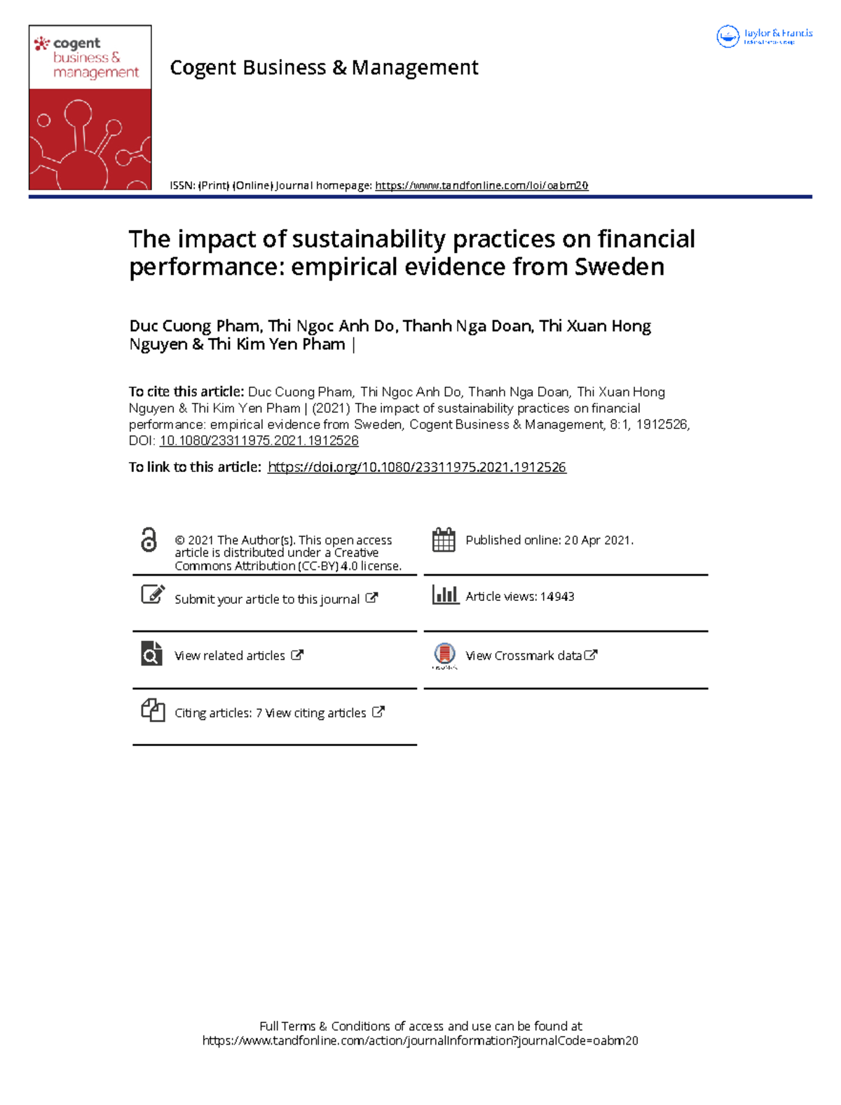 The impact of sustainability practices on financial performance ...
