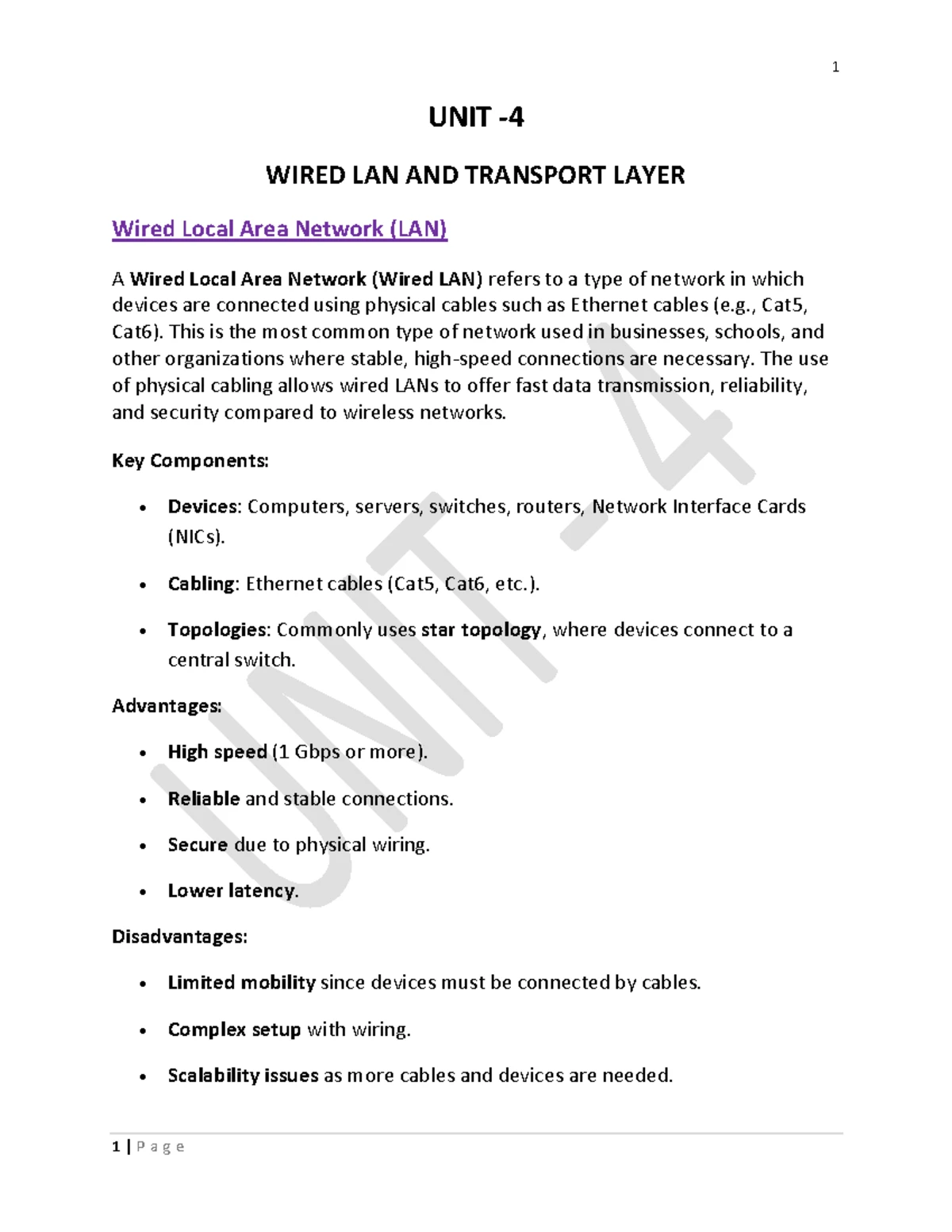 Unit 3: Data Link Layer Notes for AESNC Course - Studocu