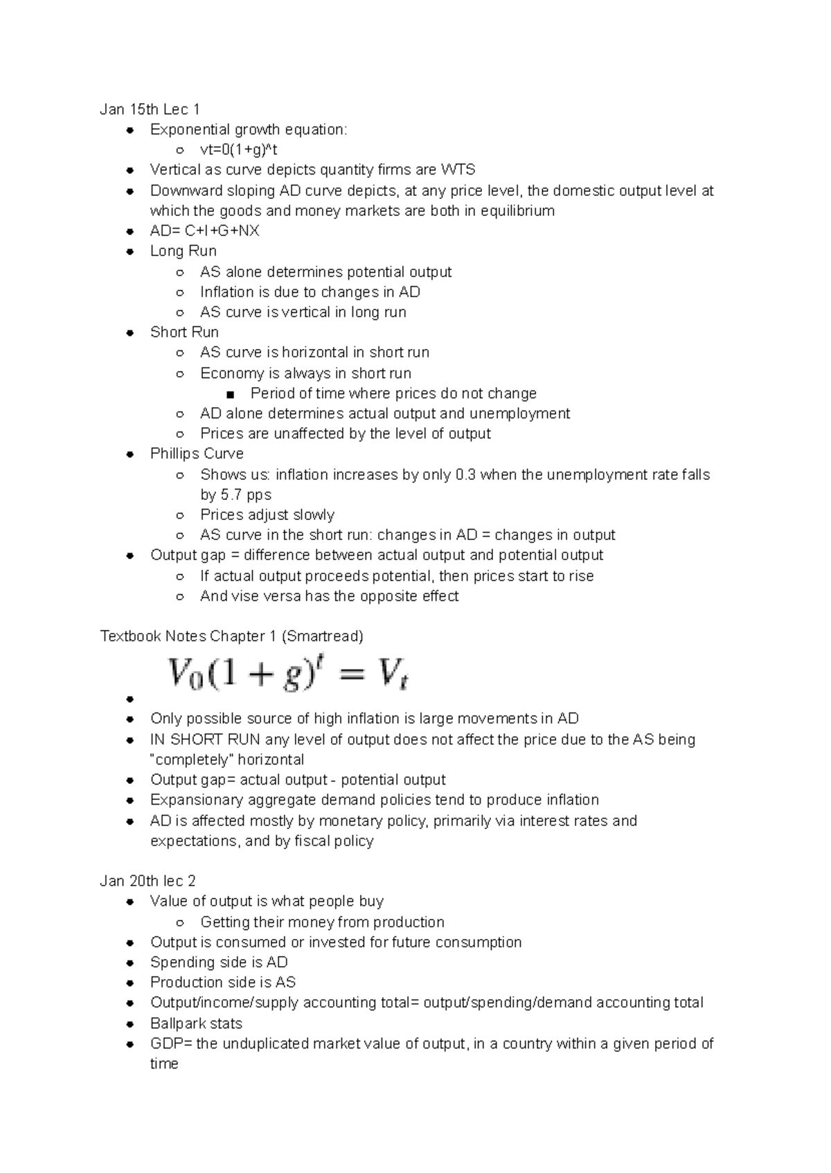 Macro 2142 - Chapter 1-4 Lecture Notes on Economic Growth and GDP - Studocu