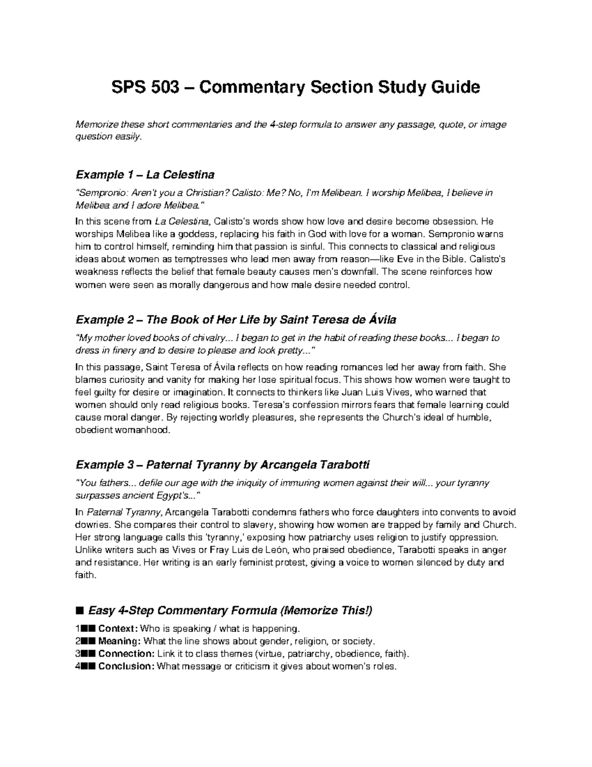 SPS 503 Test 1 Commentary Study Guide: Key Insights & Analysis - Studocu