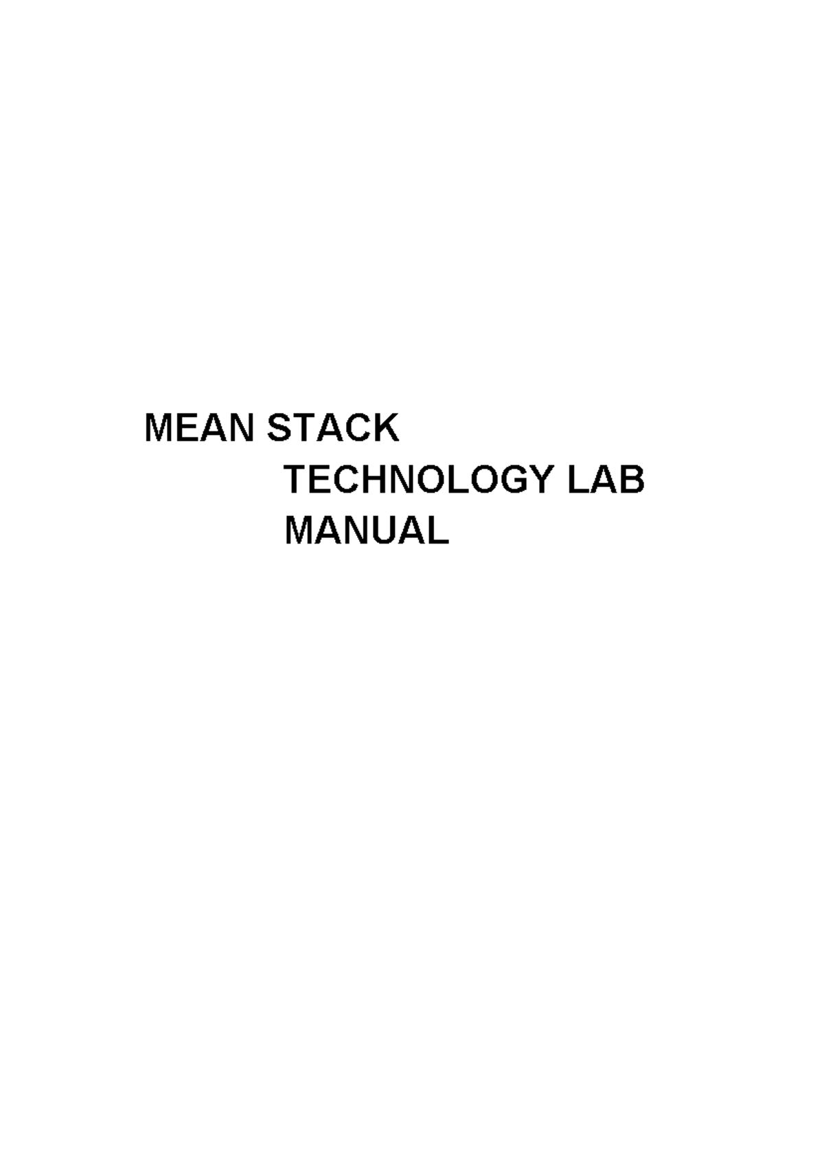 MEAN STACK TECHNOLOGIES LAB MANUAL: HTML & JavaScript Exercises - Studocu