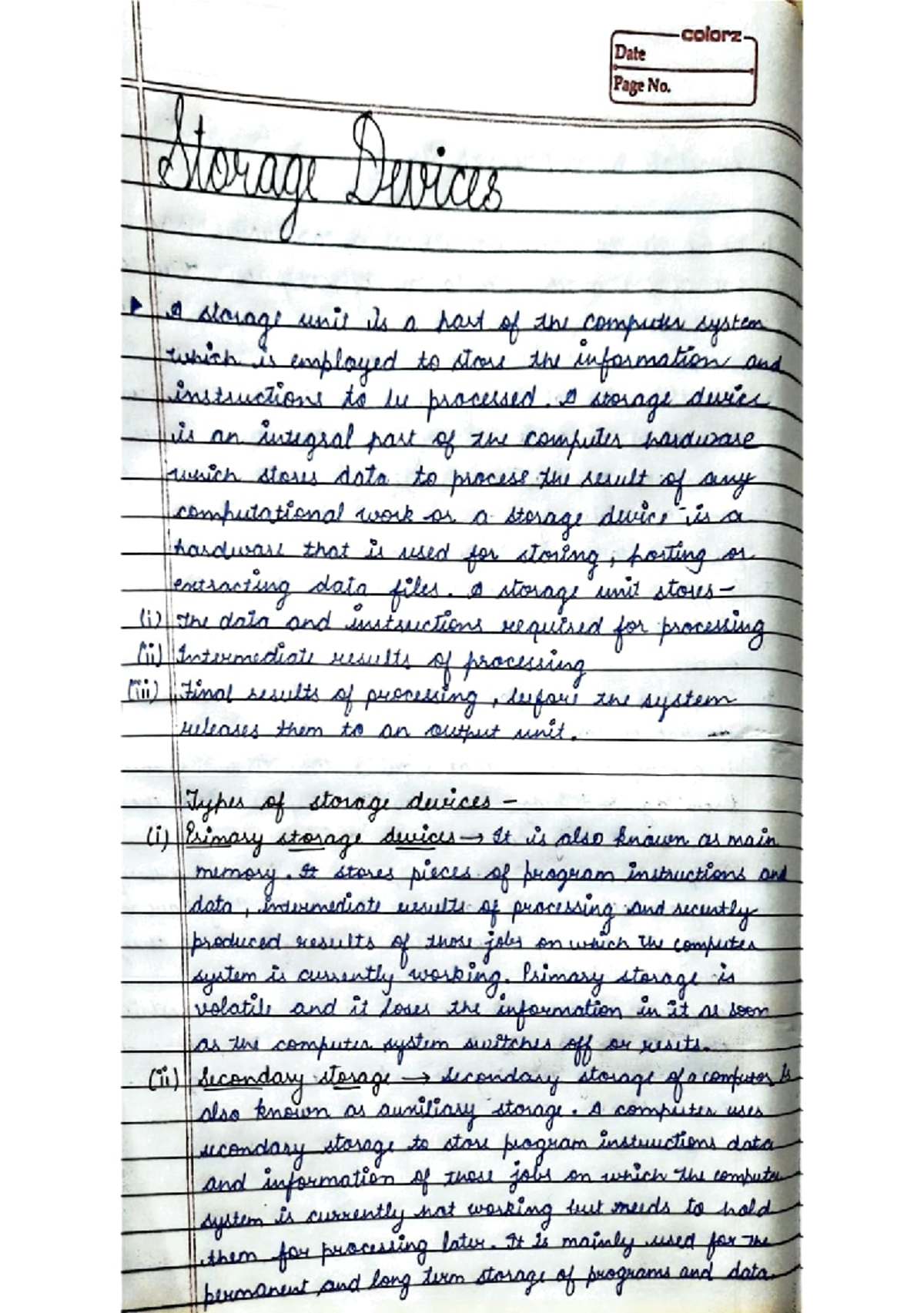 Comp Unit 1: Comprehensive Notes on Storage Devices and Data Management ...