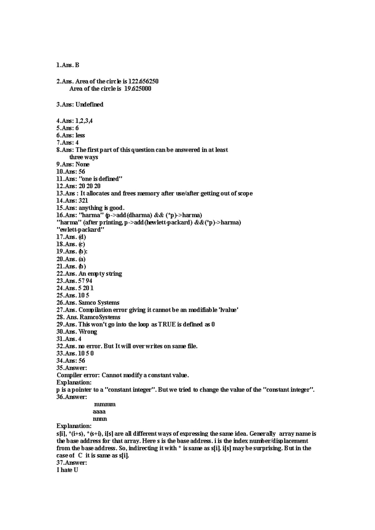 CSE101: Answers to Exam Questions - Study Notes - Studocu