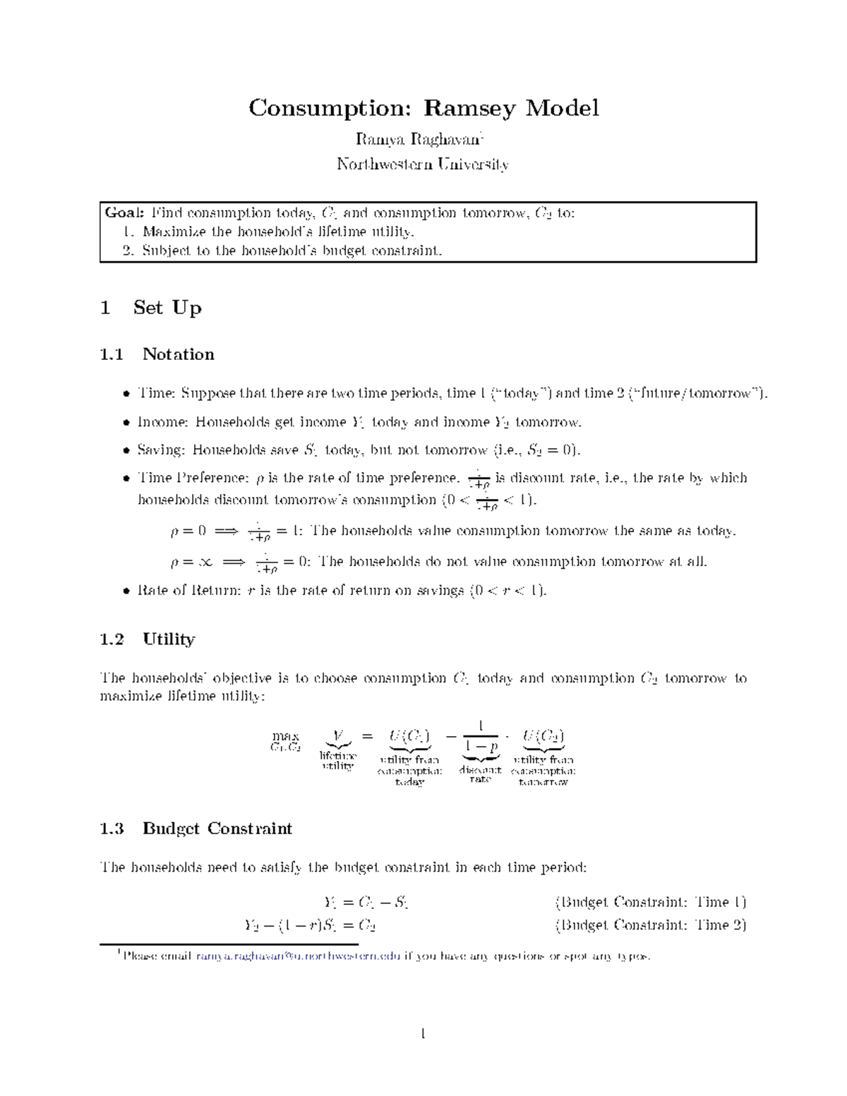 Consumption and Savings Analysis: Ramsey Model (Econ 101) - Studocu