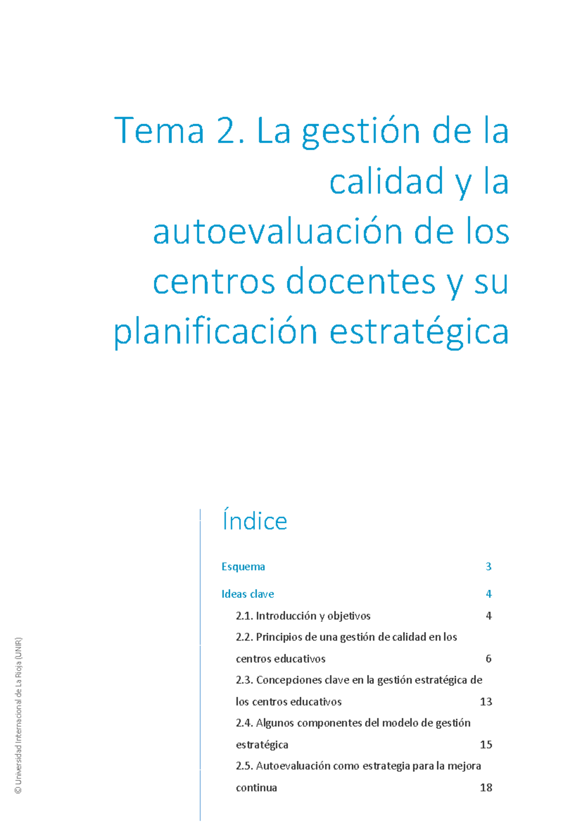 Tema 2: Gestión de la Calidad y Autoevaluación en Centros Educativos ...