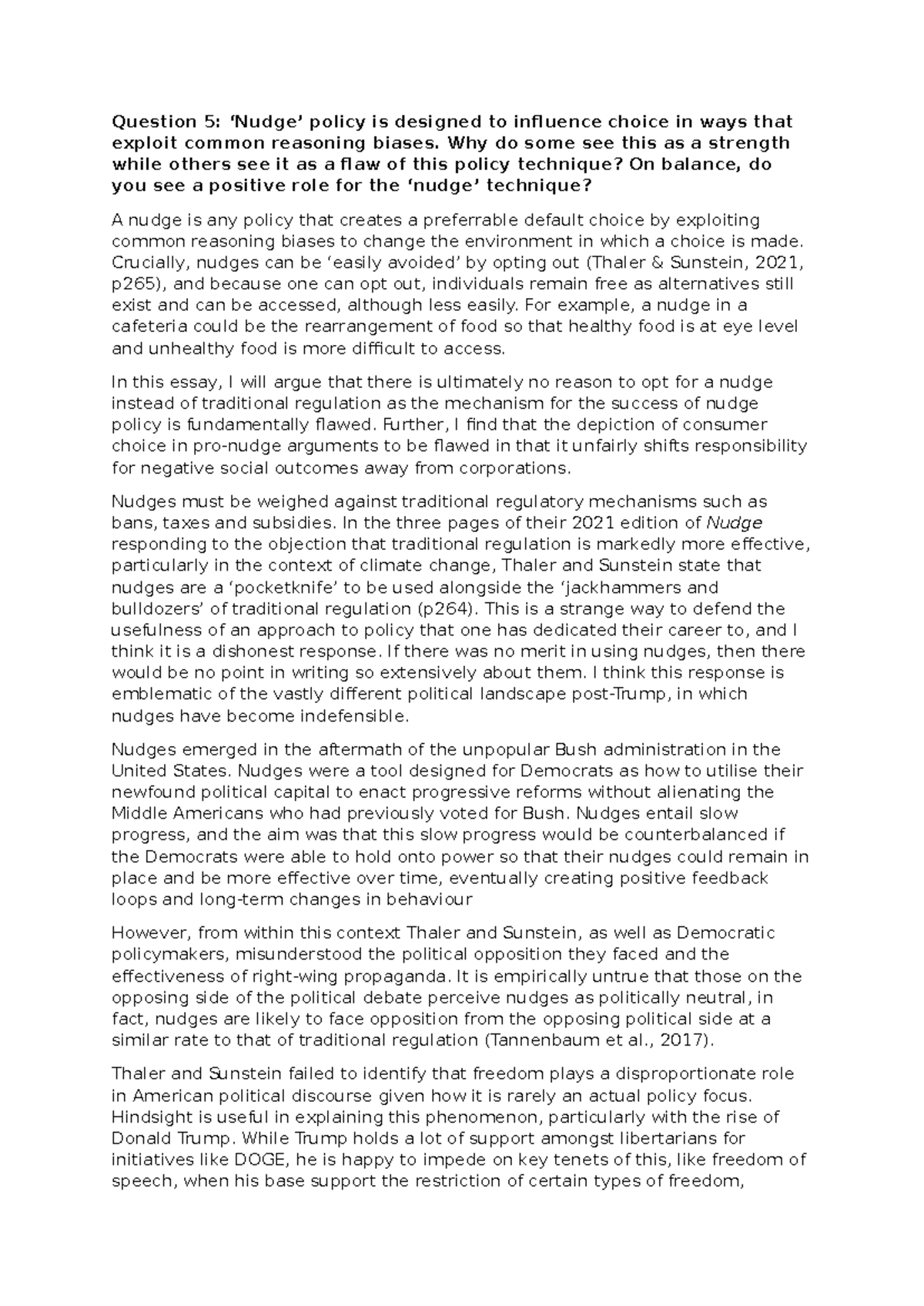 Nudge Policy Analysis: Strengths and Flaws in PPE 2 Essay - Studocu