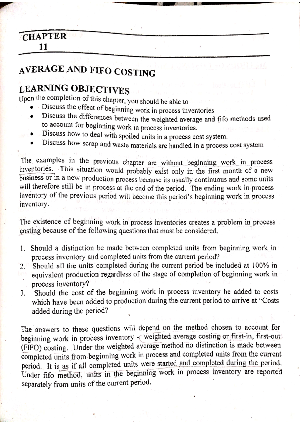 COST Accounting Chapter 11: Overview and Key Concepts - Studocu