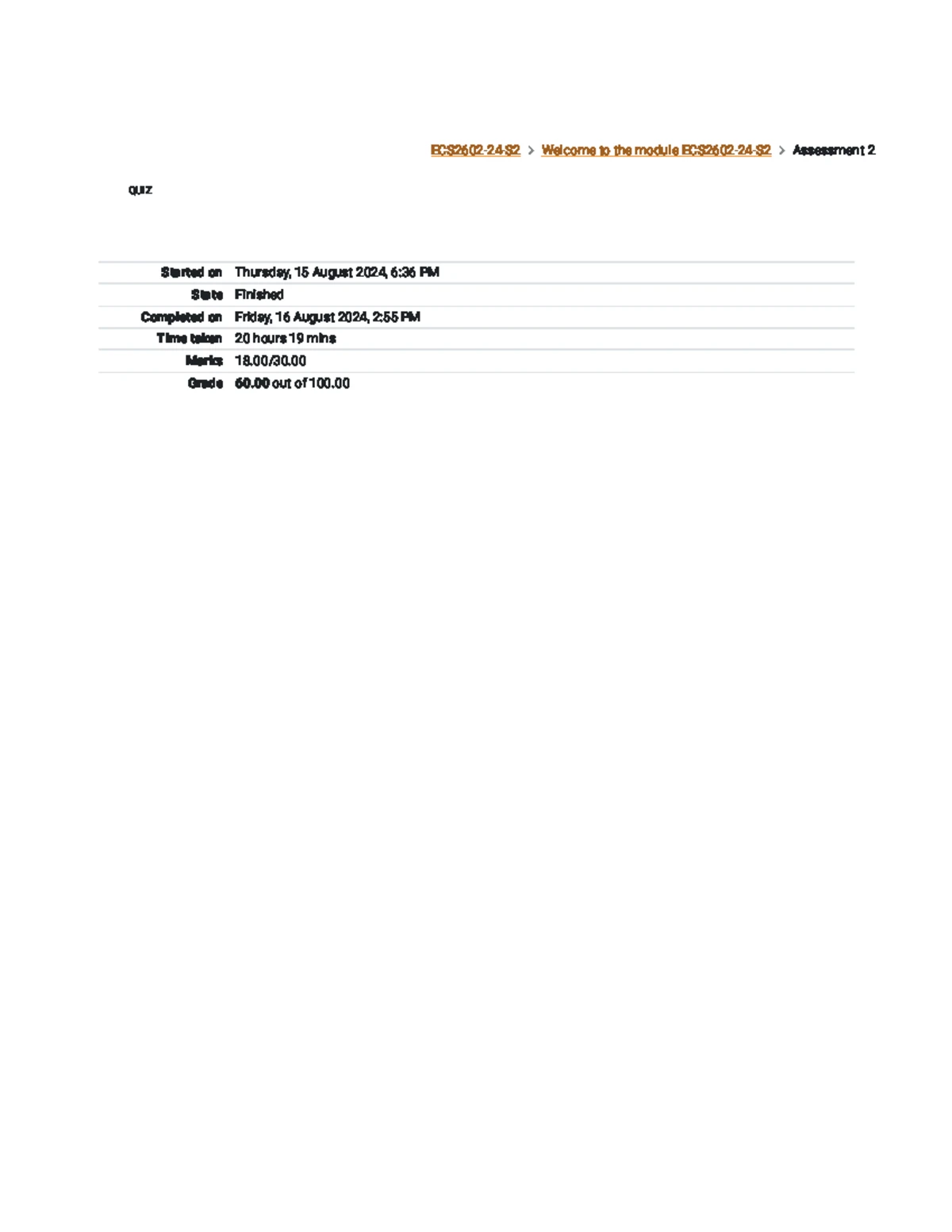 ECS2602-24-S2 Assessment 3 Attempt Review and Feedback - Studocu