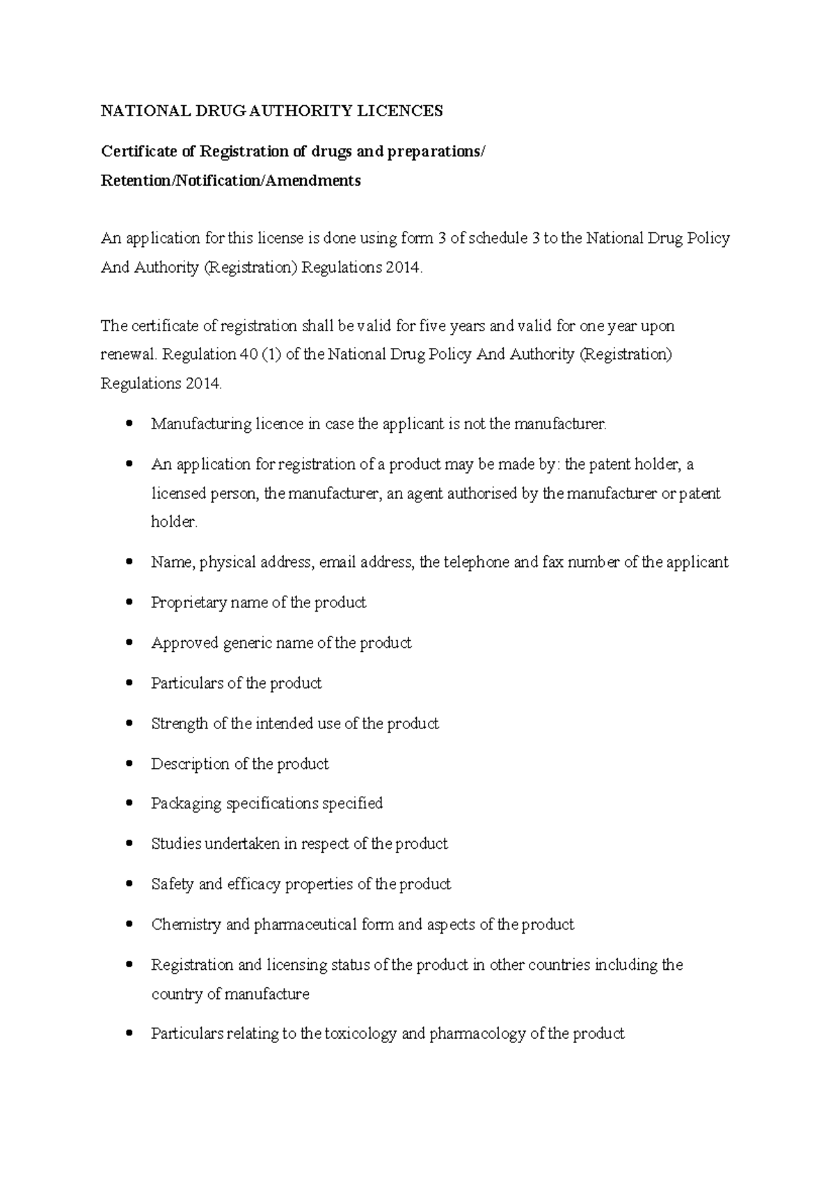 NDA Licensing Guidelines: Essentials for Drug Registration ...