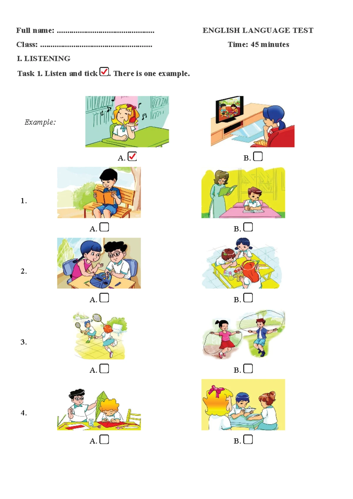 Grade 4 Listening Practice: Fun Activities and Vocabulary Skills - Studocu