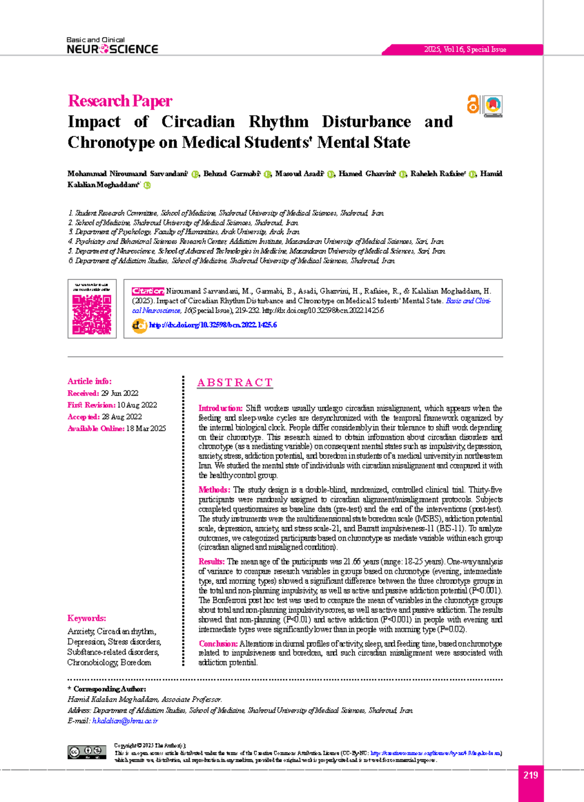 Impact of Circadian Rhythm Disturbance on Medical Students' Mental ...