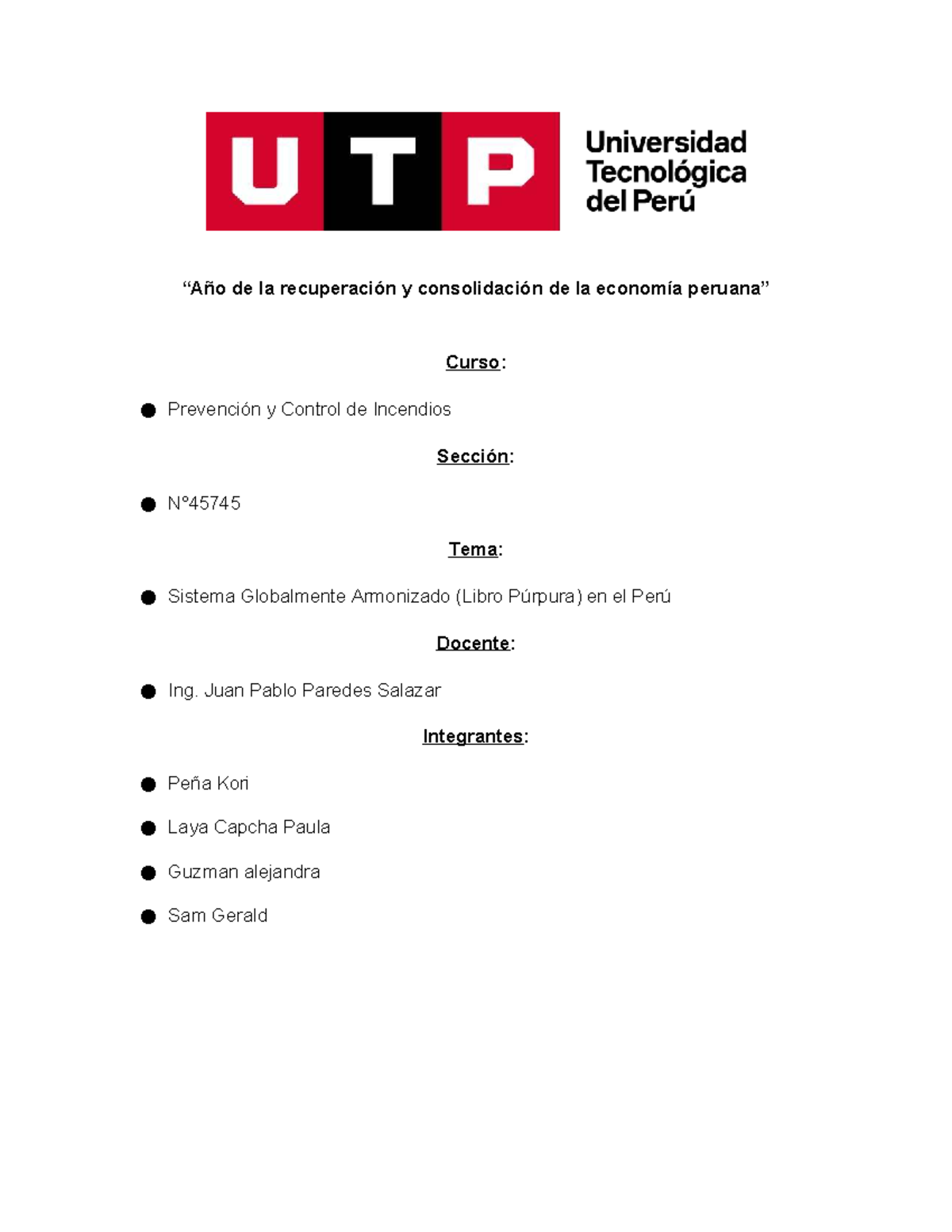 Sistema Globalmente Armonizado (SGA) en Perú: Análisis y Aplicaciones - Document Preview