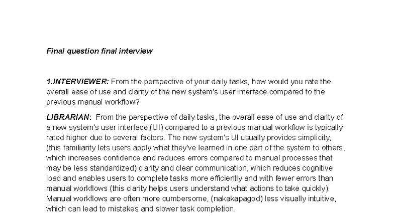 Final Interview Transcript: User Experience with New Library System ...