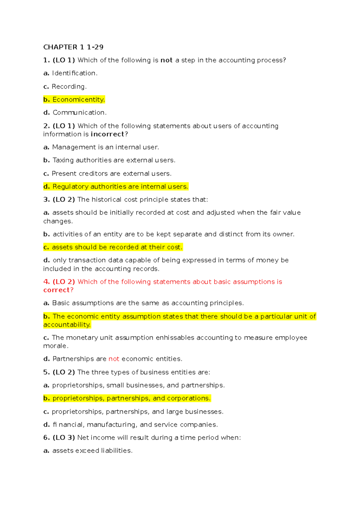 CHAPTER 1: Accounting Process and Principles (ACCT 101) - Studocu