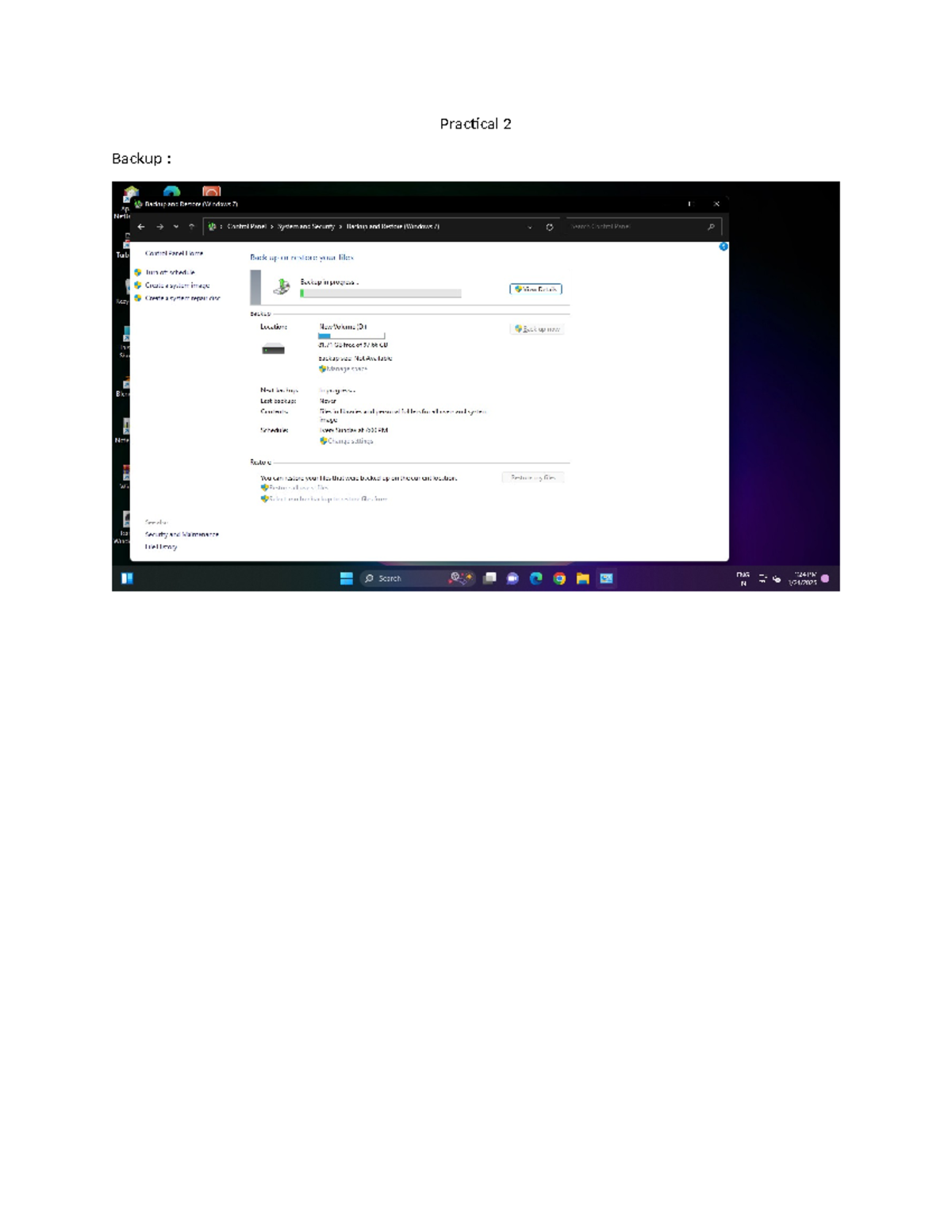 Practical 2 - ..... - Practical 2 Backup : Backup and Restore (Windows ...