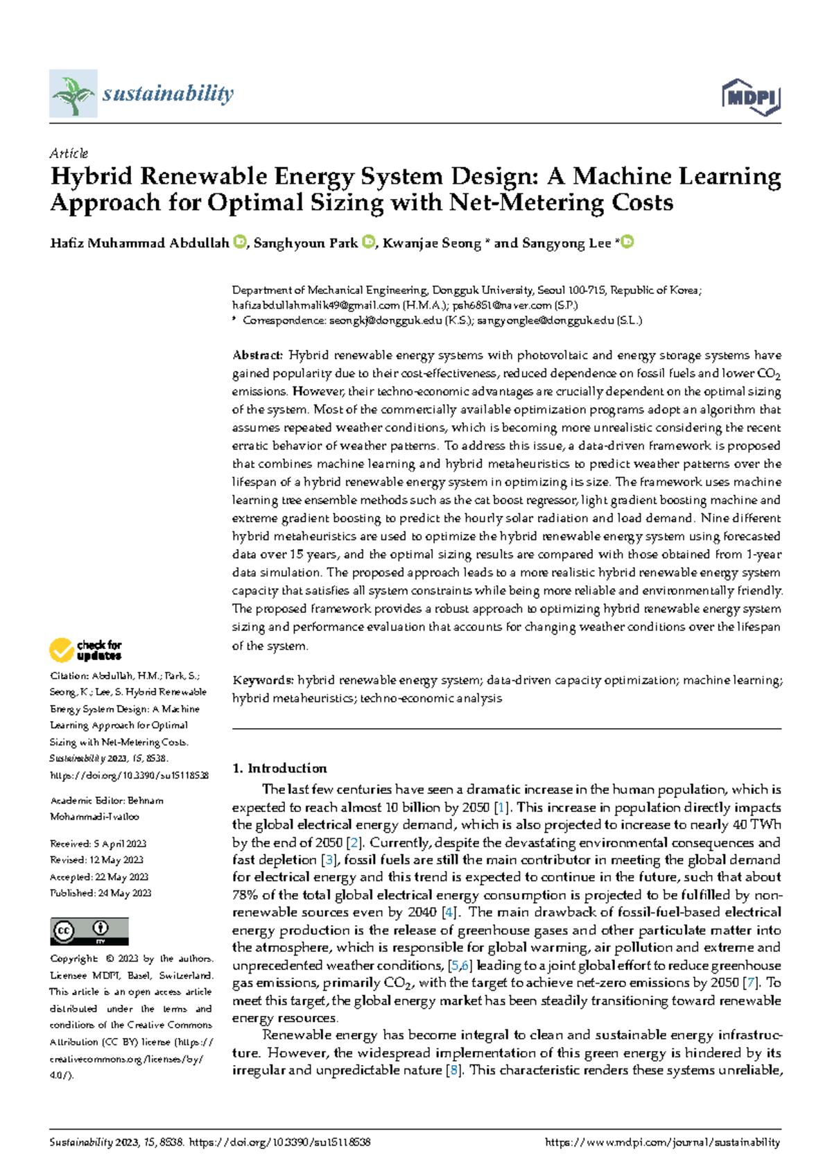 Hybrid Renewable Energy System Design: A Machine Learning Approach for ...