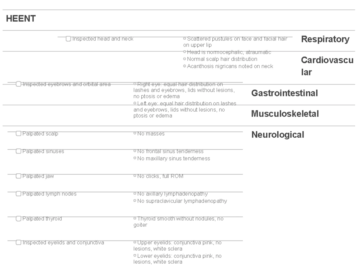 Shadow Health - Tina Jones - Comprehensive Assessment Notes - Studocu