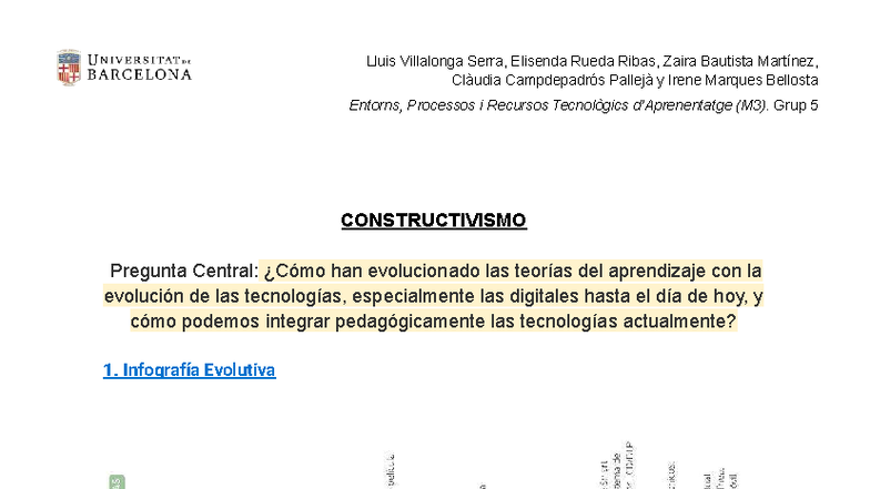 Constructivismo y Tecnologías Digitales (M3): Evolución y Pedagogía - Document Preview