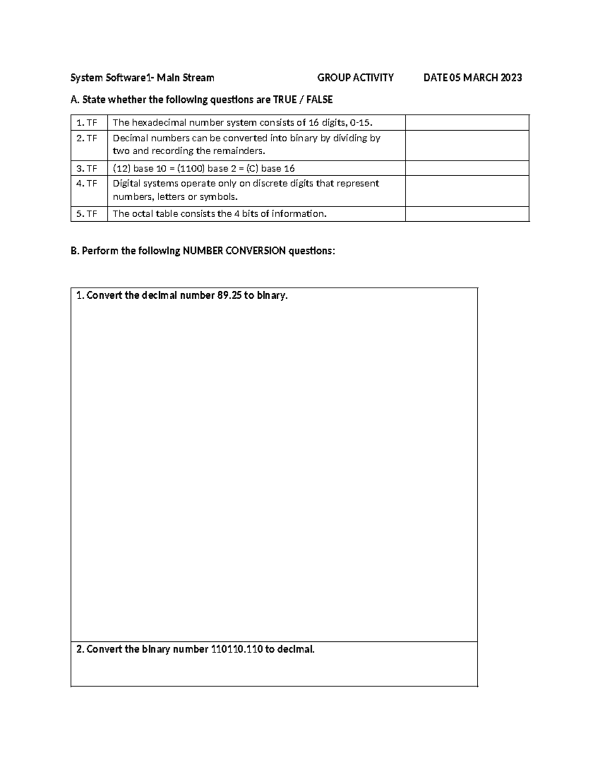 System Software 1 - Practice Questions for Test 4 - Studocu