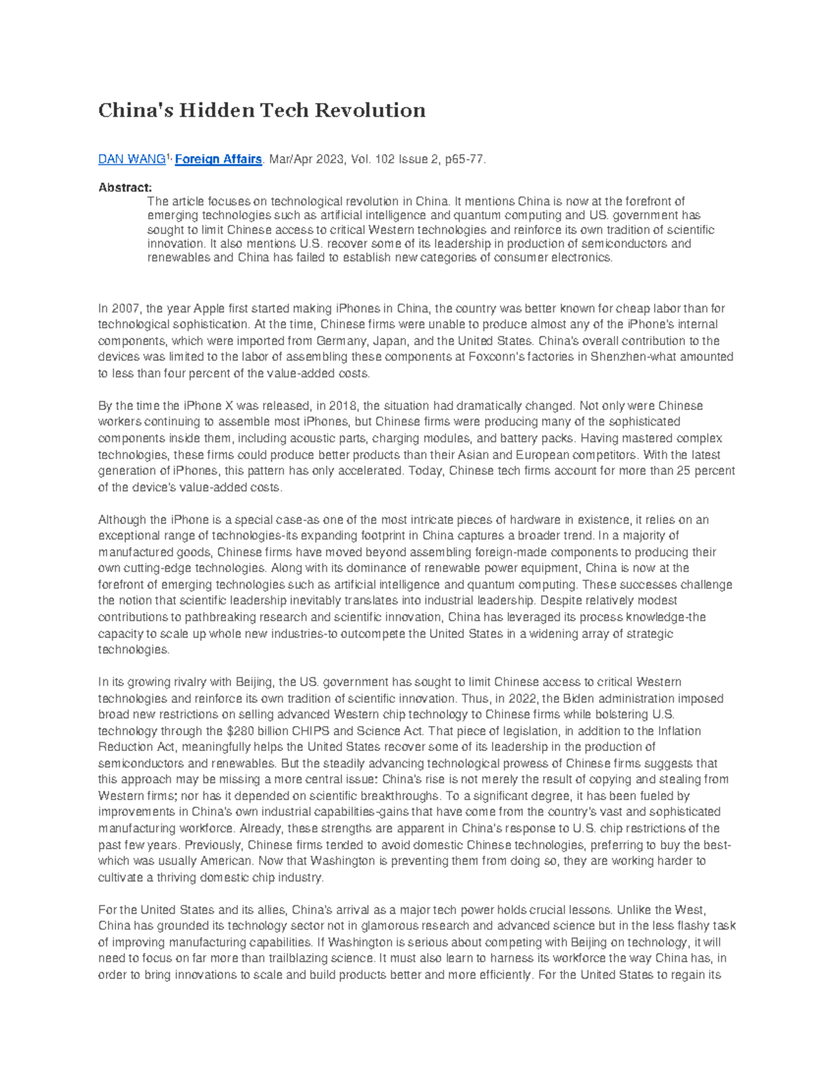 China's Tech Revolution: Manufacturing Mastery &amp; Innovation Insights ...