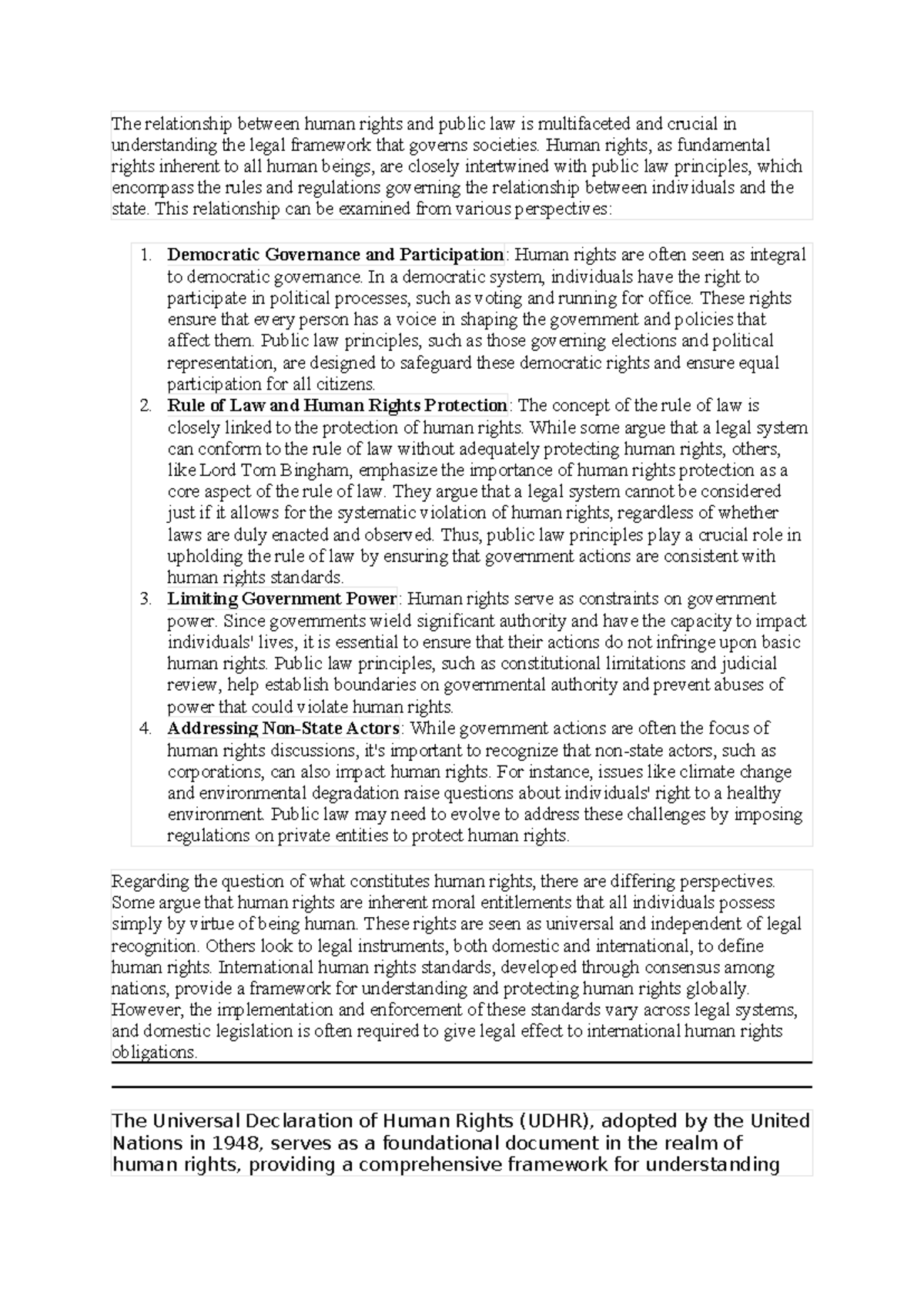 Week 7 - Human Rights and Public Law Relationship Overview - Studocu
