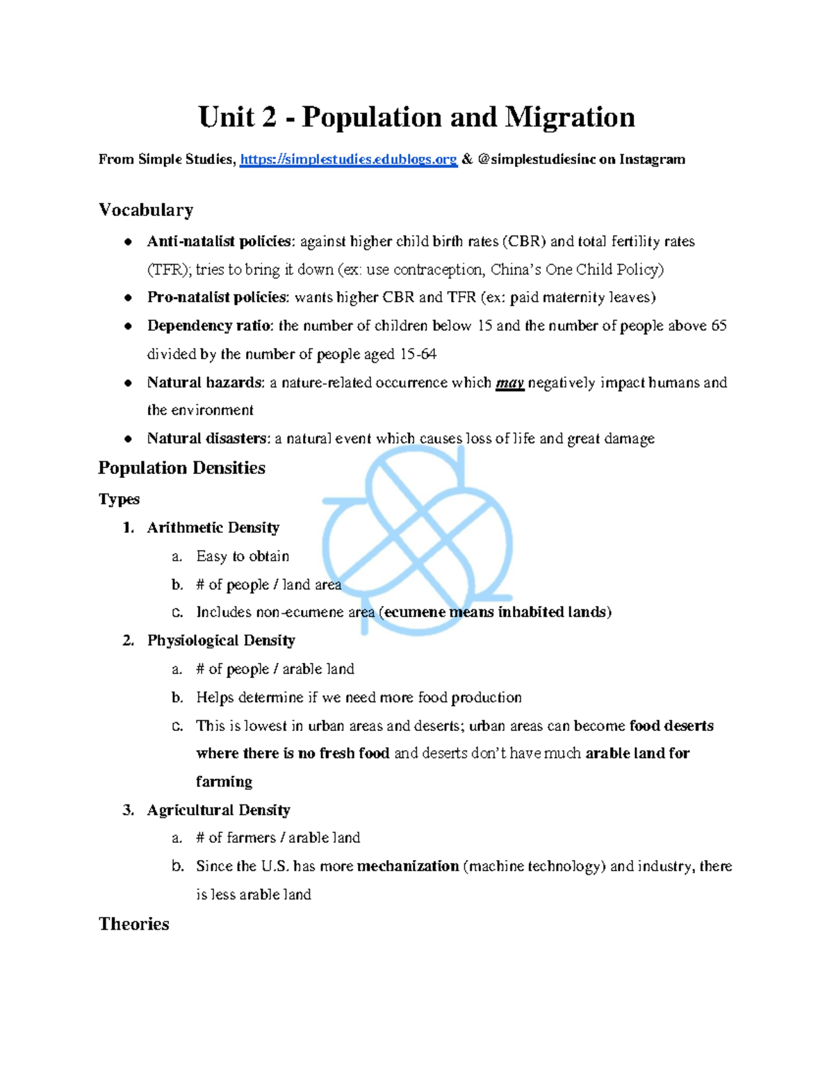 AP-Human-Geography-Unit-2-Population-and-Migration-Patterns-Study Guide ...