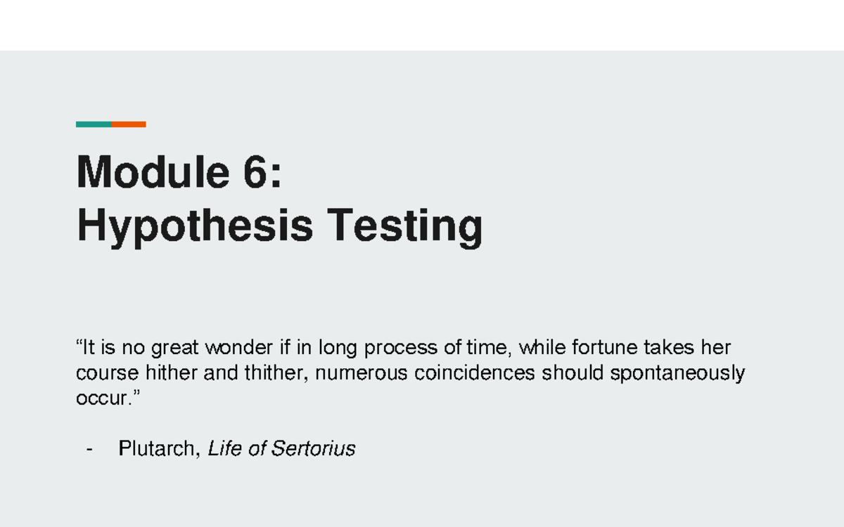 Module 6: Hypothesis Testing Overview in STAT 301 - Studocu