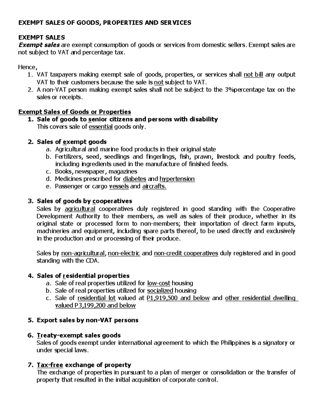 Chap 4 - Exempt Sales of Goods and Services Overview - Studocu