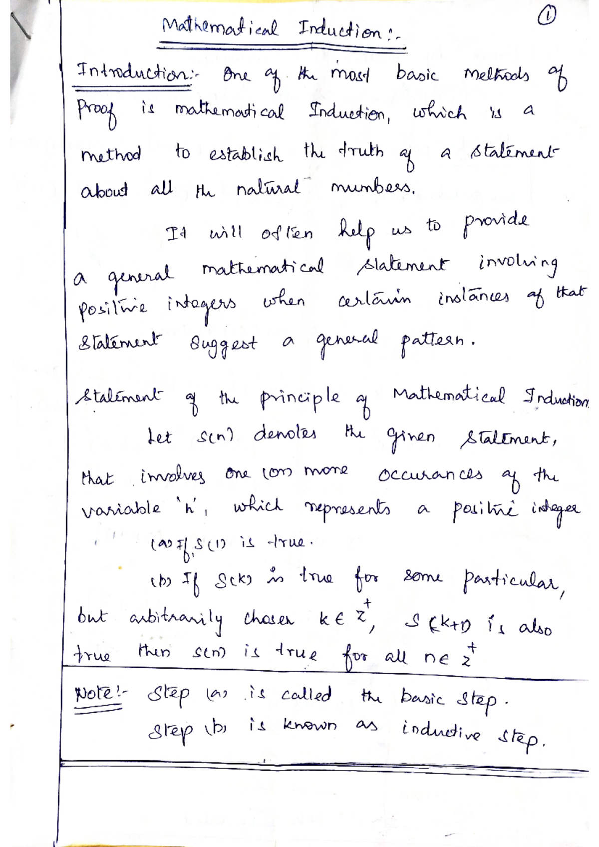 Mathematical Induction - Discrete mathematics - Studocu