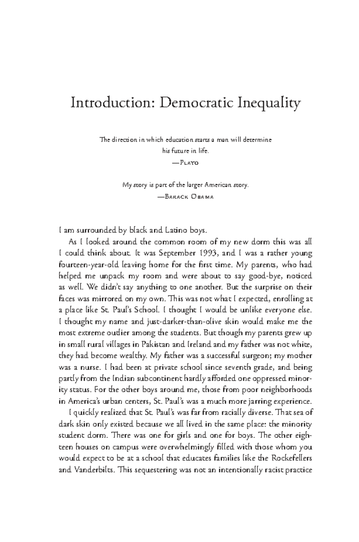 Week 5 - Khan S.R. Privilege: Exploring Democratic Inequality - Studocu